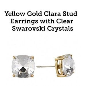 Silver Clara Gold Stud Swarovski Crystal